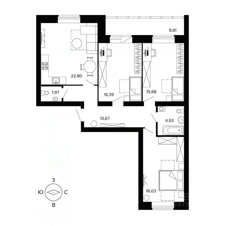 4-к кв. Свердловская область, Березовский бул. Малахитовый (104.2 м) - Фото 1