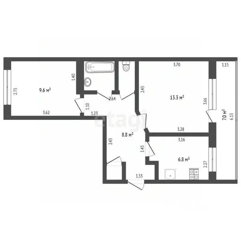 2-к кв. Свердловская область, Талицкий муниципальный округ, пос. ... - Фото 2