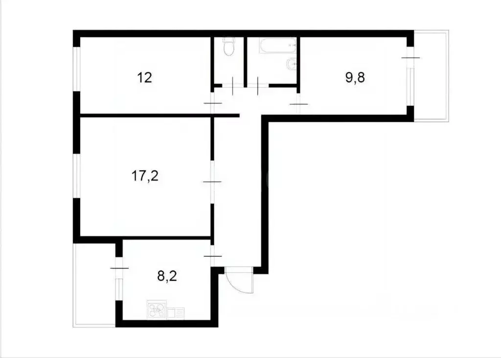 3-к кв. Москва Кавказский бул., 29К2 (62.5 м) - Фото 2