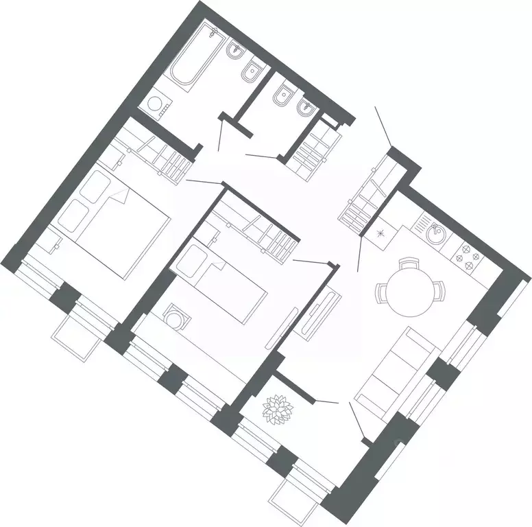 2-к кв. Свердловская область, Екатеринбург ул. Мира, 47/6 (61.78 м) - Фото 0