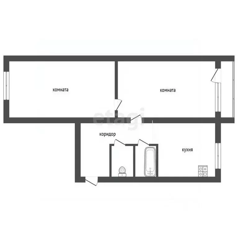 2-к кв. Челябинская область, Кыштым ул. Горелова, 9 (43.3 м) - Фото 2