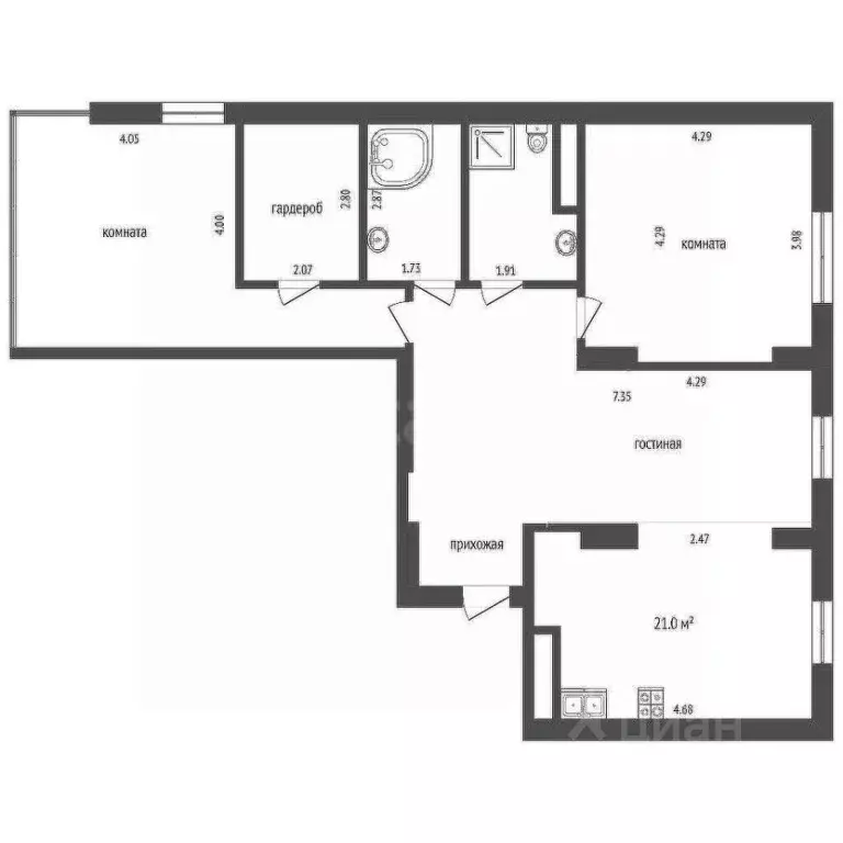 2-к кв. Московская область, Одинцово Северная ул., 9 (97.5 м) - Фото 1