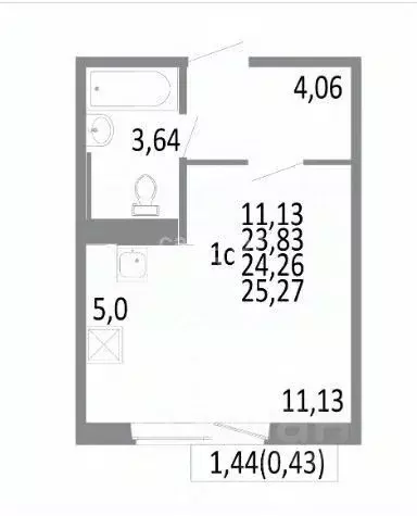 Студия Челябинская область, Челябинск ул. Блюхера, 125В (24.0 м) - Фото 1