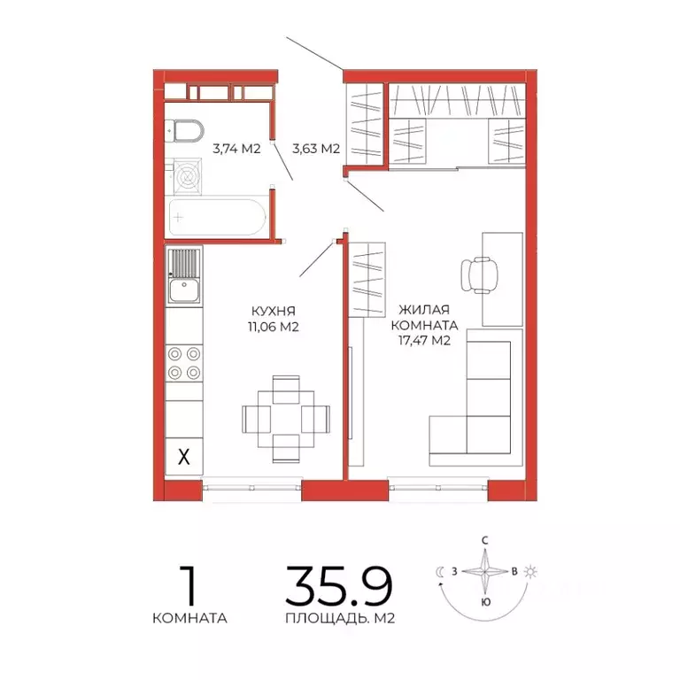 1-к кв. Пензенская область, Пенза ул. Яшиной, 18 (35.9 м) - Фото 1