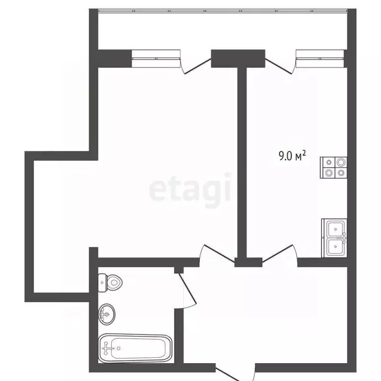 1-к кв. Ростовская область, Ростов-на-Дону Свердловская ул., 37 (33.6 ... - Фото 0