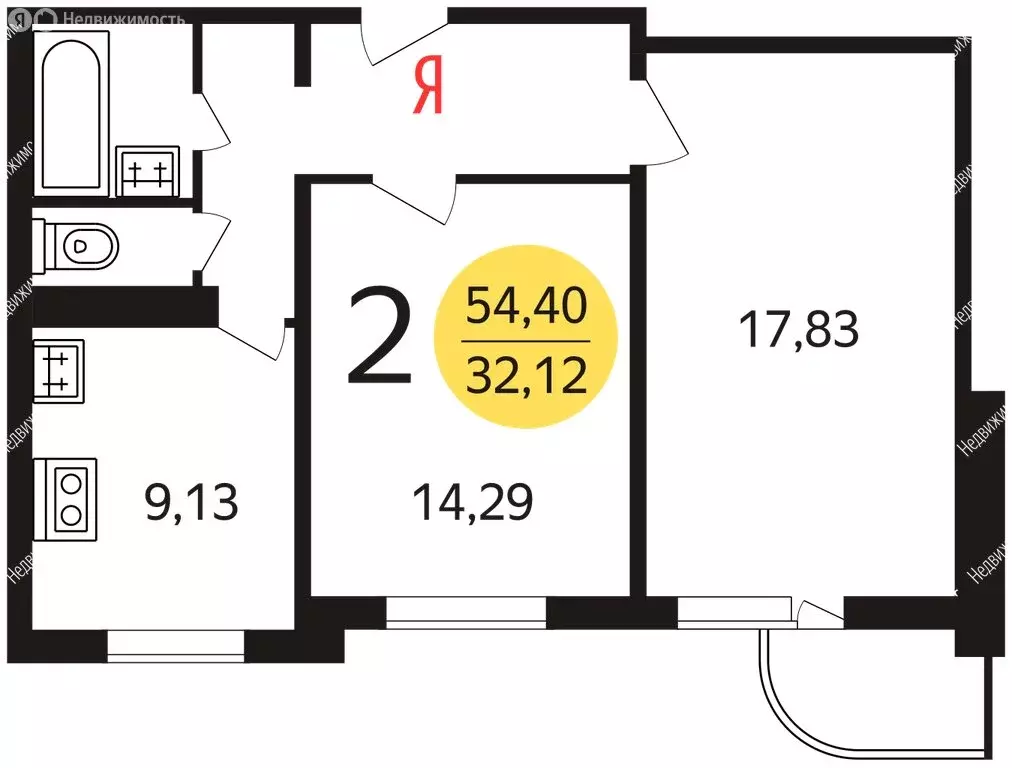 2-комнатная квартира: Мытищи, улица Борисовка, 4А (55 м) - Фото 0