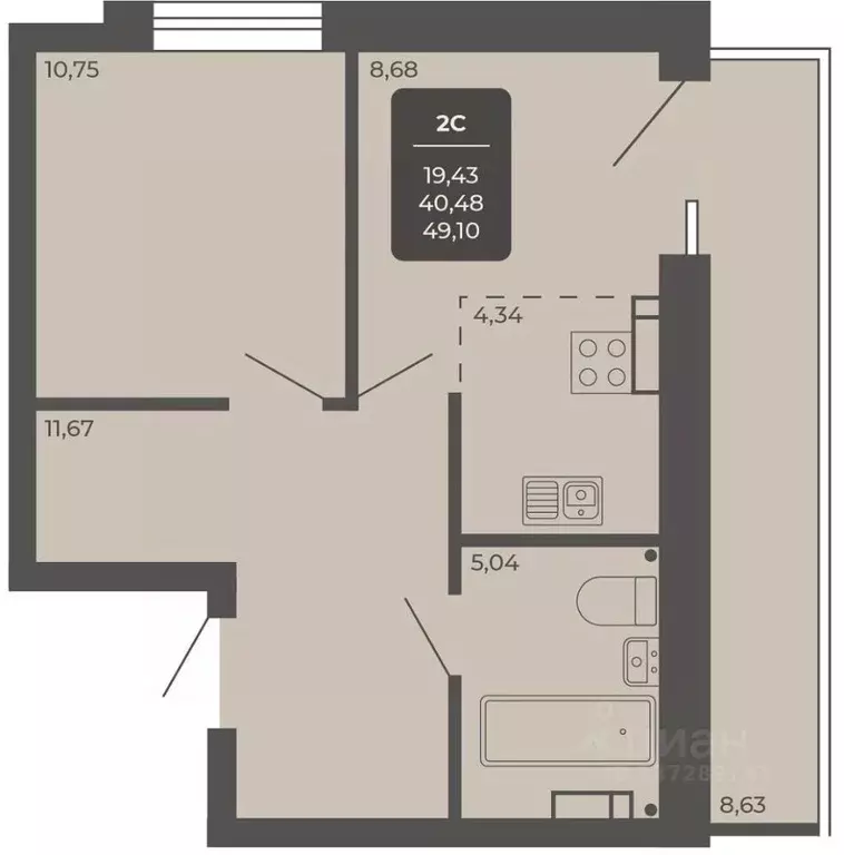 Офис в Новосибирская область, Новосибирск Автогенная ул., 75 (49 м) - Фото 1