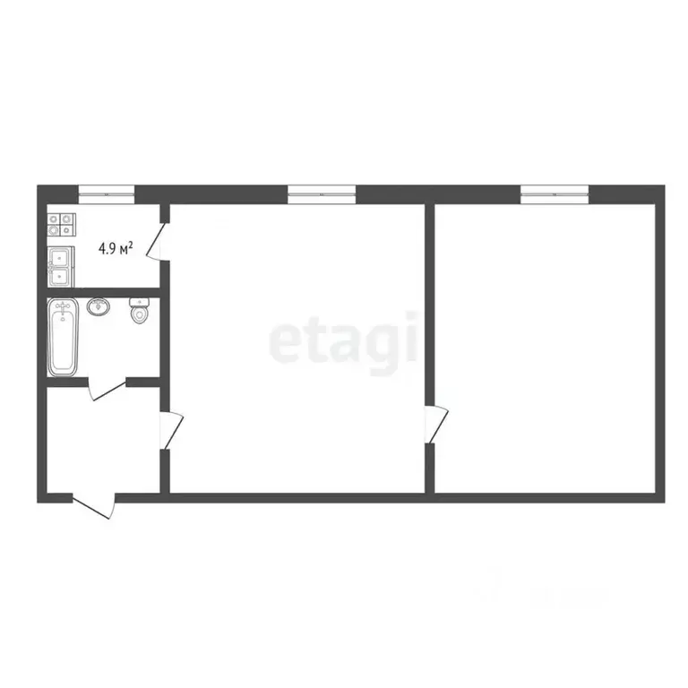 2-к кв. Нижегородская область, Выкса ул. Корнилова, 102/5 (38.2 м) - Фото 1