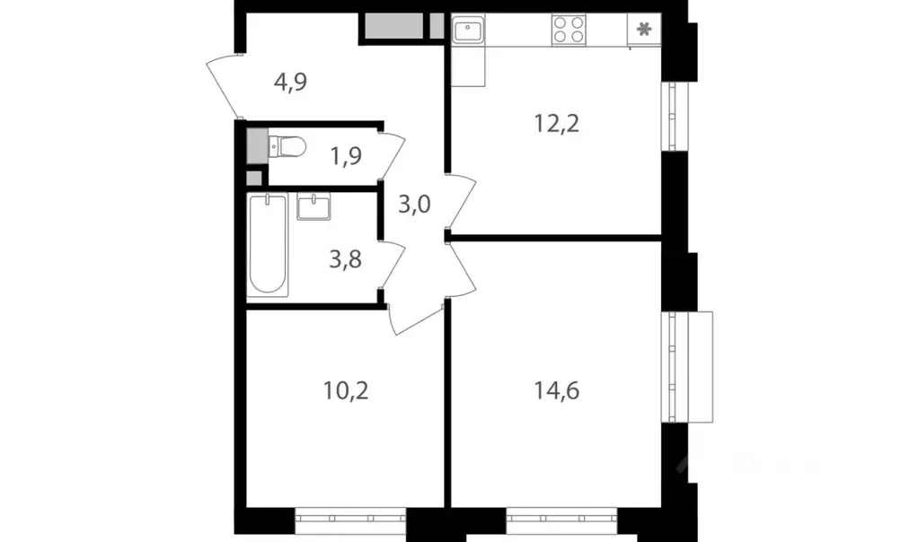 2-к кв. Москва Михалковская ул., вл56 (50.6 м) - Фото 0