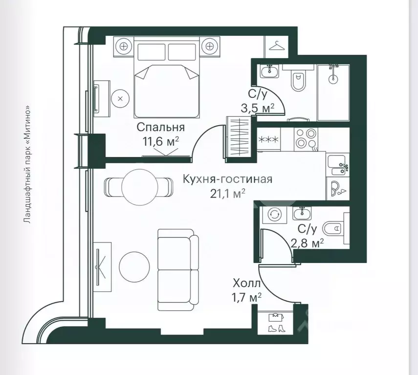 2-к кв. Москва Волоколамское ш., 95/2 (39.5 м) - Фото 2