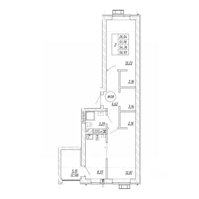 2-к кв. Калининградская область, Зеленоградск  (56.93 м) - Фото 0