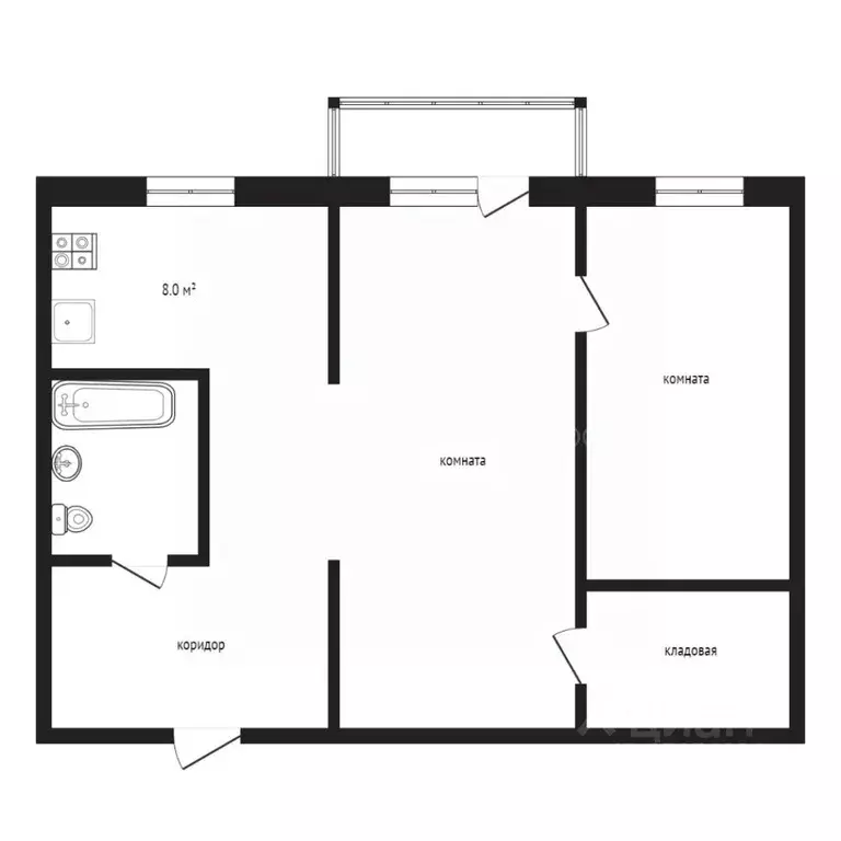 2-к кв. Тюменская область, Тюмень Холодильная ул., 122 (43.2 м) - Фото 2