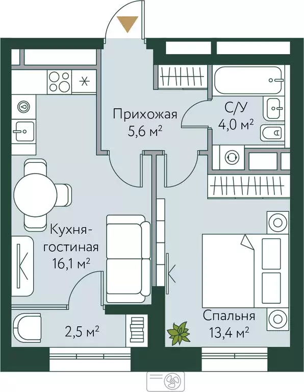1-комнатная квартира: Волгоград, 221-й микрорайон (41.6 м) - Фото 0