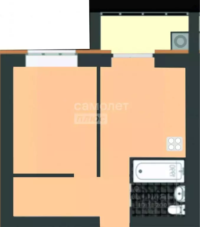 1-к кв. Рязанская область, Рыбное ул. Перспективная, 2А (32.0 м) - Фото 1