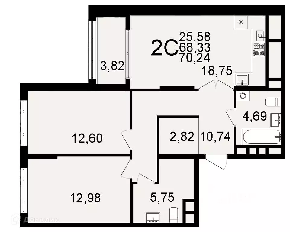 2-к кв. Рязанская область, Рязань Льговская ул., 10 (70.24 м) - Фото 0