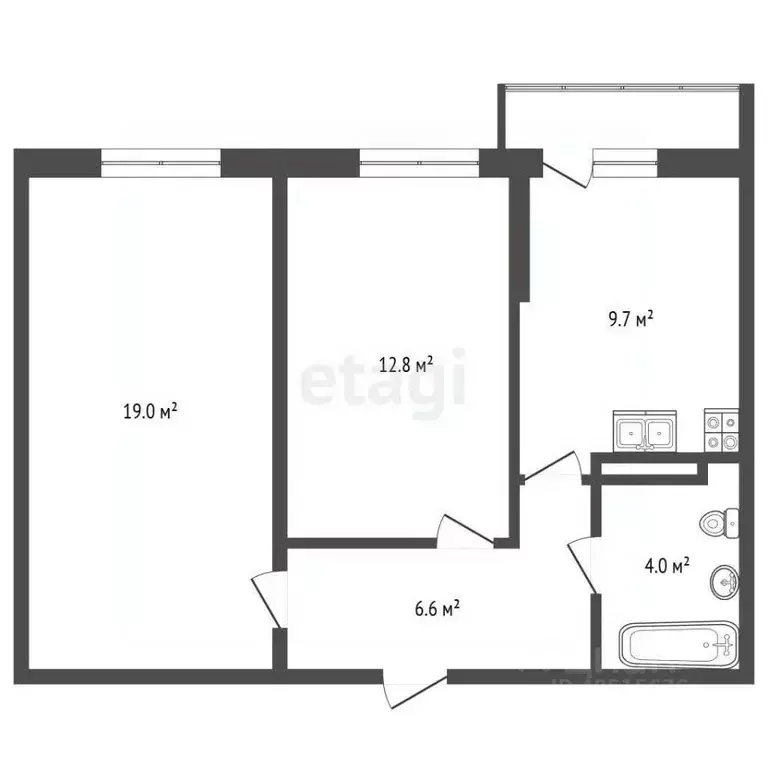 2-к кв. Татарстан, Альметьевск ул. Шевченко, 134 (53.0 м) - Фото 2
