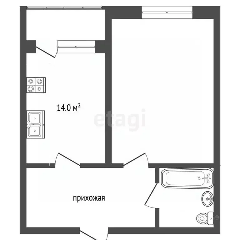 1-к кв. Тамбовская область, Тамбов Мичуринская ул., 213Б (43.3 м) - Фото 2