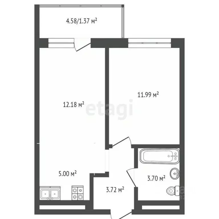 1-к кв. Удмуртия, Ижевск Молодежная ул., 107В (37.0 м) - Фото 2