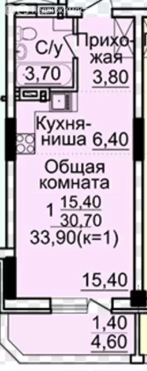 Квартира-студия: Ростов-на-Дону, переулок Крючкова, 3 (28.7 м) - Фото 0