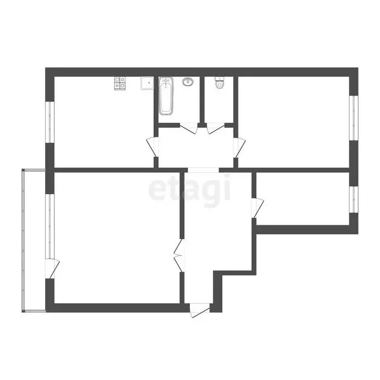 3-комнатная квартира: Ачинск, 1-й Юго-Восточный микрорайон, 23 (66.5 ... - Фото 1