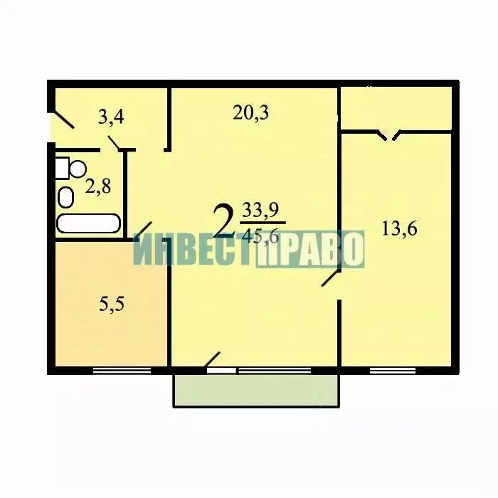 2-к кв. Москва ул. Винокурова, 12К1 (45.6 м) - Фото 2