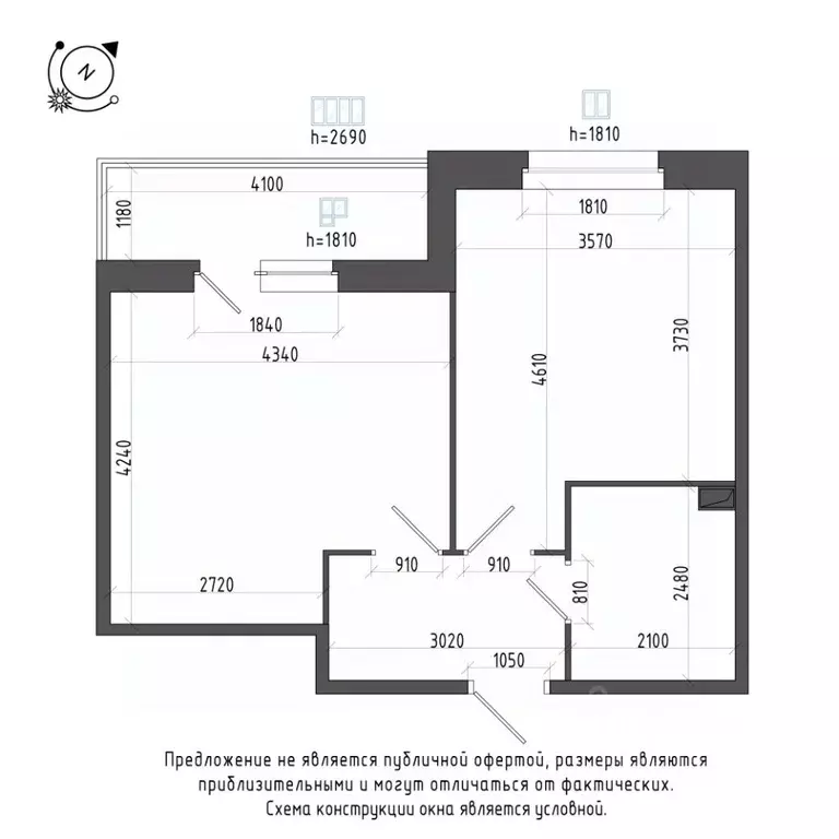 1-к кв. Санкт-Петербург Черниговская ул., 11к1 (44.3 м) - Фото 1