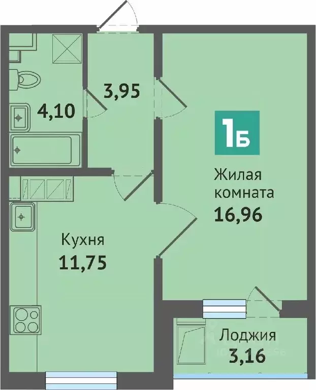 1-к кв. Чувашия, Чебоксары ул. Академика В.Н.Челомея, 12 (39.92 м) - Фото 0