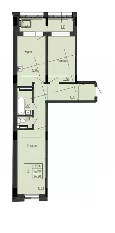 2-к кв. Саха (Якутия), Якутск ул. Чкалова, 39А (67.2 м) - Фото 1