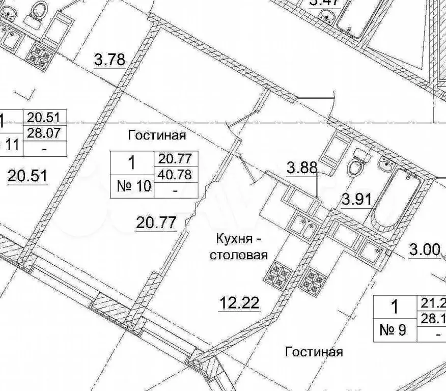 1-к. квартира, 40,8 м, 1/24 эт. - Фото 0