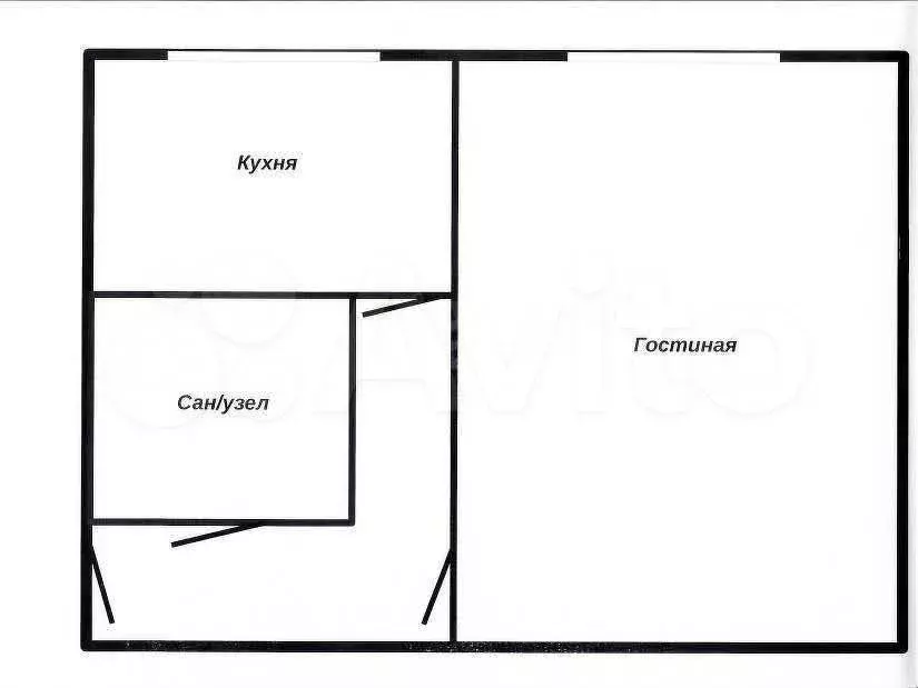 1-к. квартира, 34,6 м, 1/5 эт. - Фото 0