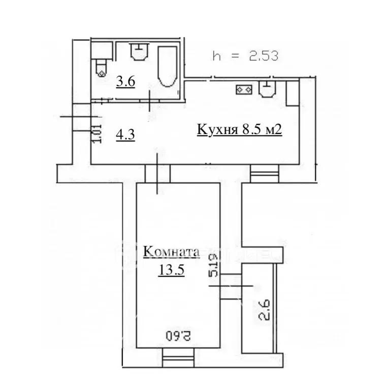 1-к кв. Санкт-Петербург ул. Ильюшина, 13к2 (29.9 м) - Фото 2