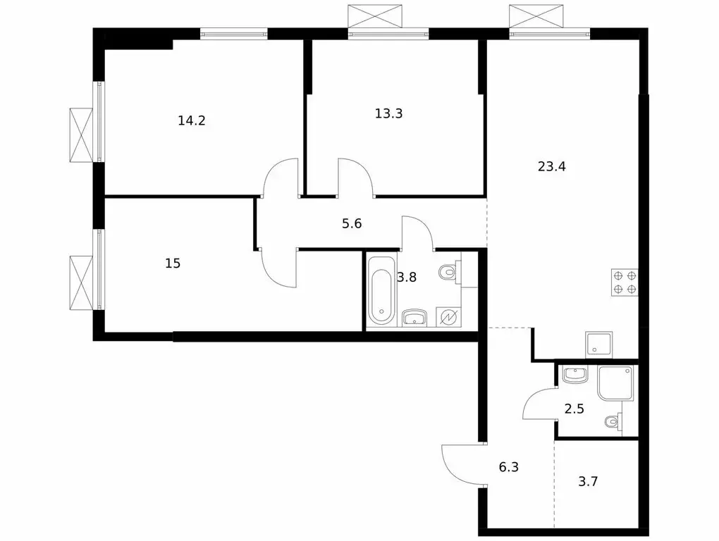 3-комнатная квартира: Ильинское-Усово, ЖК Ильинские Луга, к2.8 (87.8 ... - Фото 0