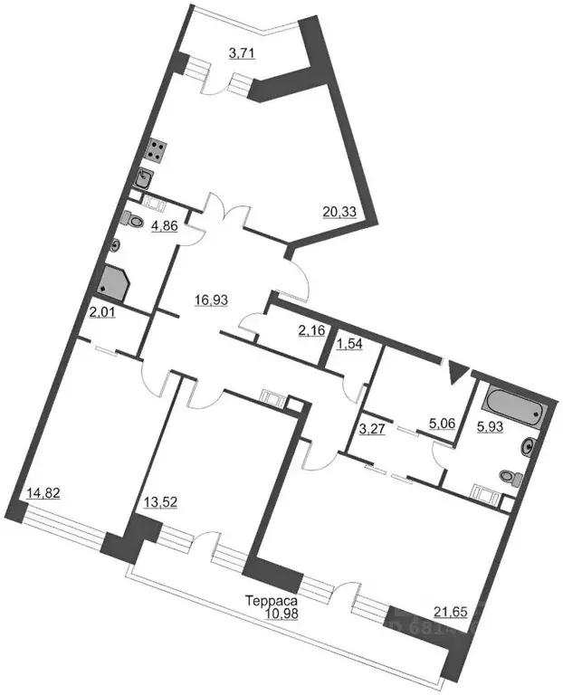 3-к кв. Санкт-Петербург ул. Плесецкая, 4 (117.3 м) - Фото 1
