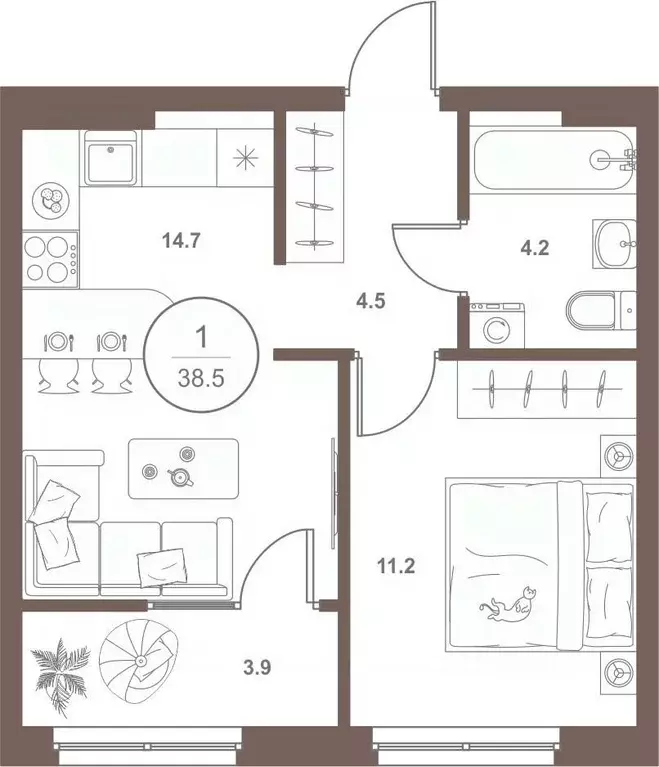 1-к кв. Пензенская область, Пенза Арбеково жилрайон, Дальнее Арбеково ... - Фото 2