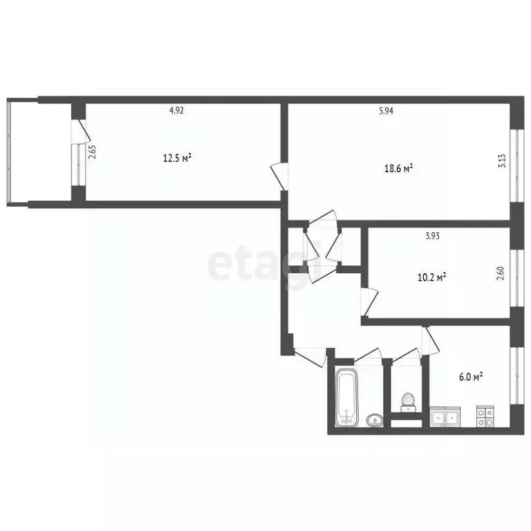 3-к кв. Ярославская область, Ярославль Светлая ул., 3 (58.2 м) - Фото 2