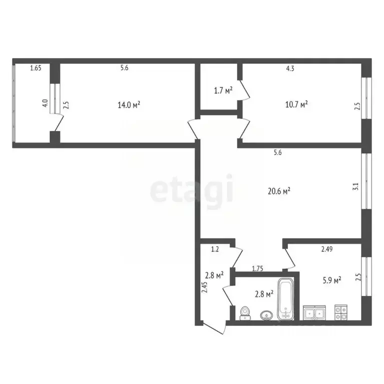 3-к кв. Мордовия, Саранск ул. Веселовского, 68 (59.0 м) - Фото 1