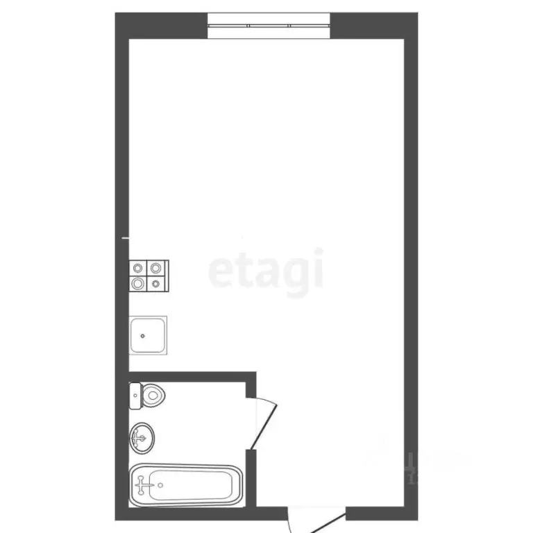 1-к кв. Томская область, Томск Железнодорожная ул., 5 (18.0 м) - Фото 2