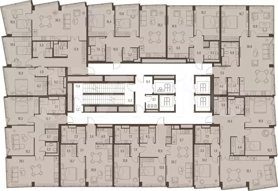 2-к. квартира, 49,3 м, 16/32 эт. - Фото 1