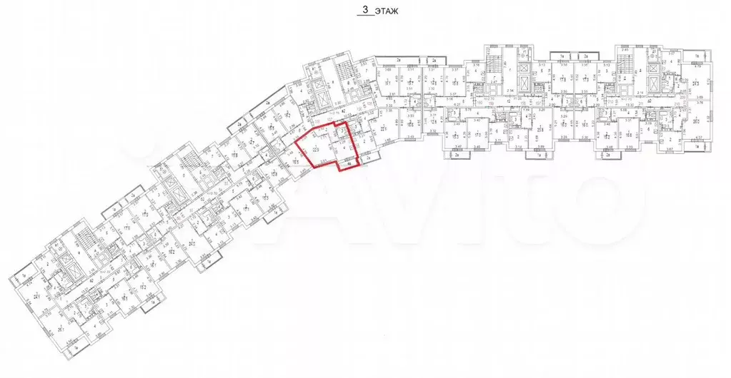 Аукцион: 1-к. квартира, 43,6 м, 3/14 эт. - Фото 0