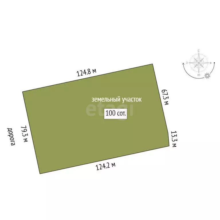 Участок в Усть-Ницинское сельское поселение, деревня Ермолина (100 м) - Фото 1