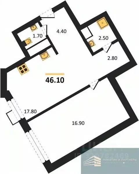 1-к кв. Воронежская область, Воронеж бул. Содружества, 6 (46.1 м) - Фото 1