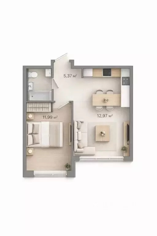 1-к кв. Ленинградская область, Мурино Всеволожский район, ул. Шоссе в ... - Фото 2