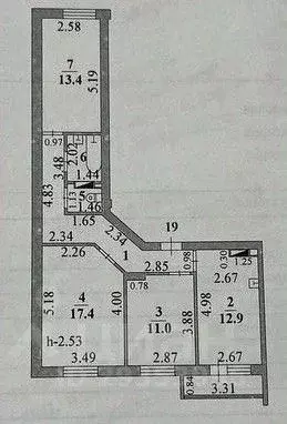 3-к кв. Липецкая область, Липецк ул. А.Г. Стаханова, 73 (70.6 м) - Фото 1