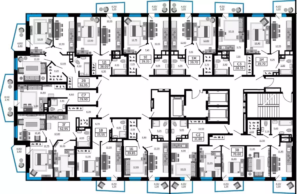 2-к кв. Ростовская область, Ростов-на-Дону Донской Арбат 2 жилой ... - Фото 2