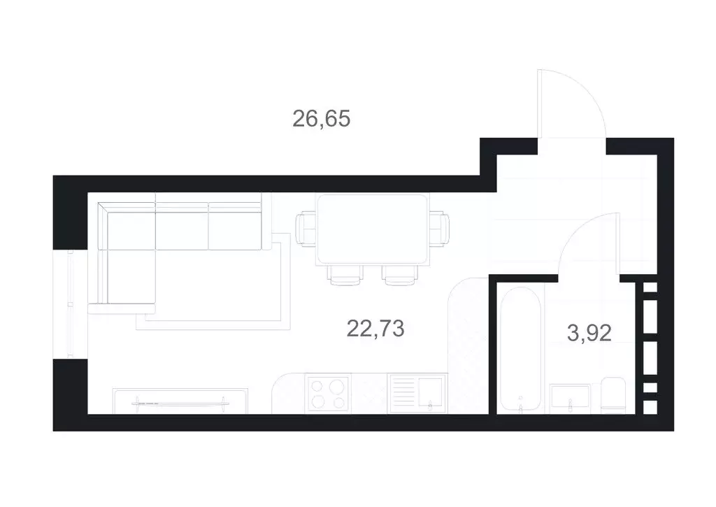 Квартира-студия: Каспийск, улица М. Халилова, 1А (26.65 м) - Фото 1