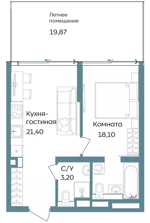 2-комнатная квартира: Республика Крым, Саки (62.57 м) - Фото 1