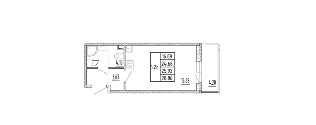 Продаётся квартира-студия, 24.66 м - Фото 1