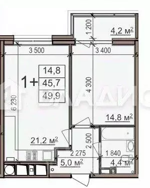 1-к кв. Рязанская область, Рязань Касимовское ш., 30 (49.9 м) - Фото 1