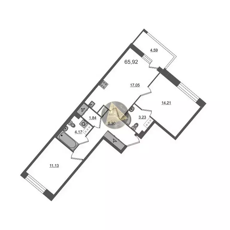 2-комнатная квартира: Санкт-Петербург, Дальневосточный проспект, 19к1 ... - Фото 1