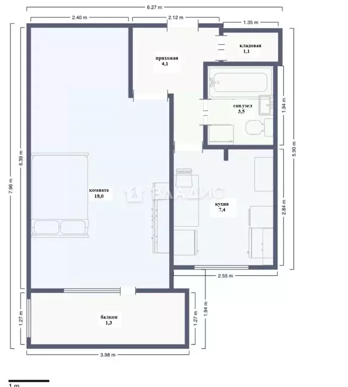 1-к кв. Брянская область, Брянский район, с. Глинищево ул. Садовая, 24 ... - Фото 2